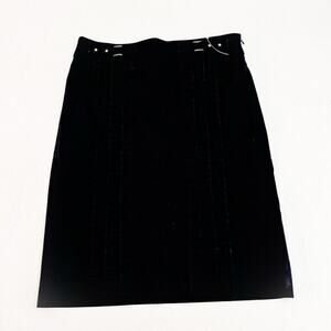 Cynthia Steffe Pleated Front Black Pencil Skirt Size 6